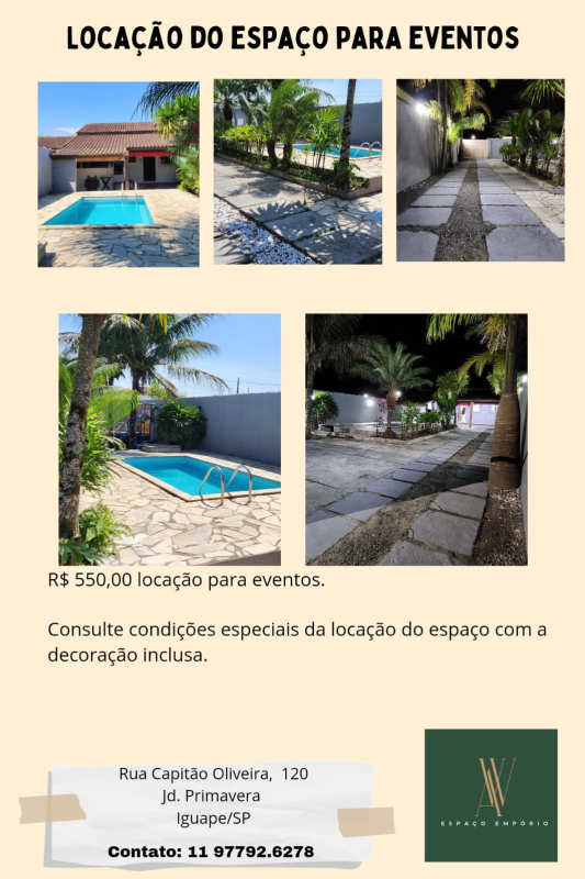 Locação de Espaço para Eventos Iguapé SP